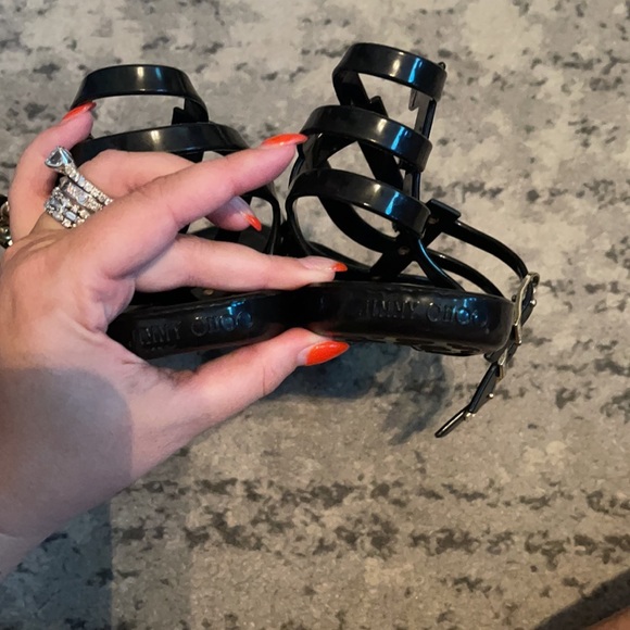 Jimmy Choo Black Jelly Margot Gladiator Sandals - Picture 11 of 15
